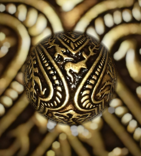 A brass tabletop captured by MarbleCam app